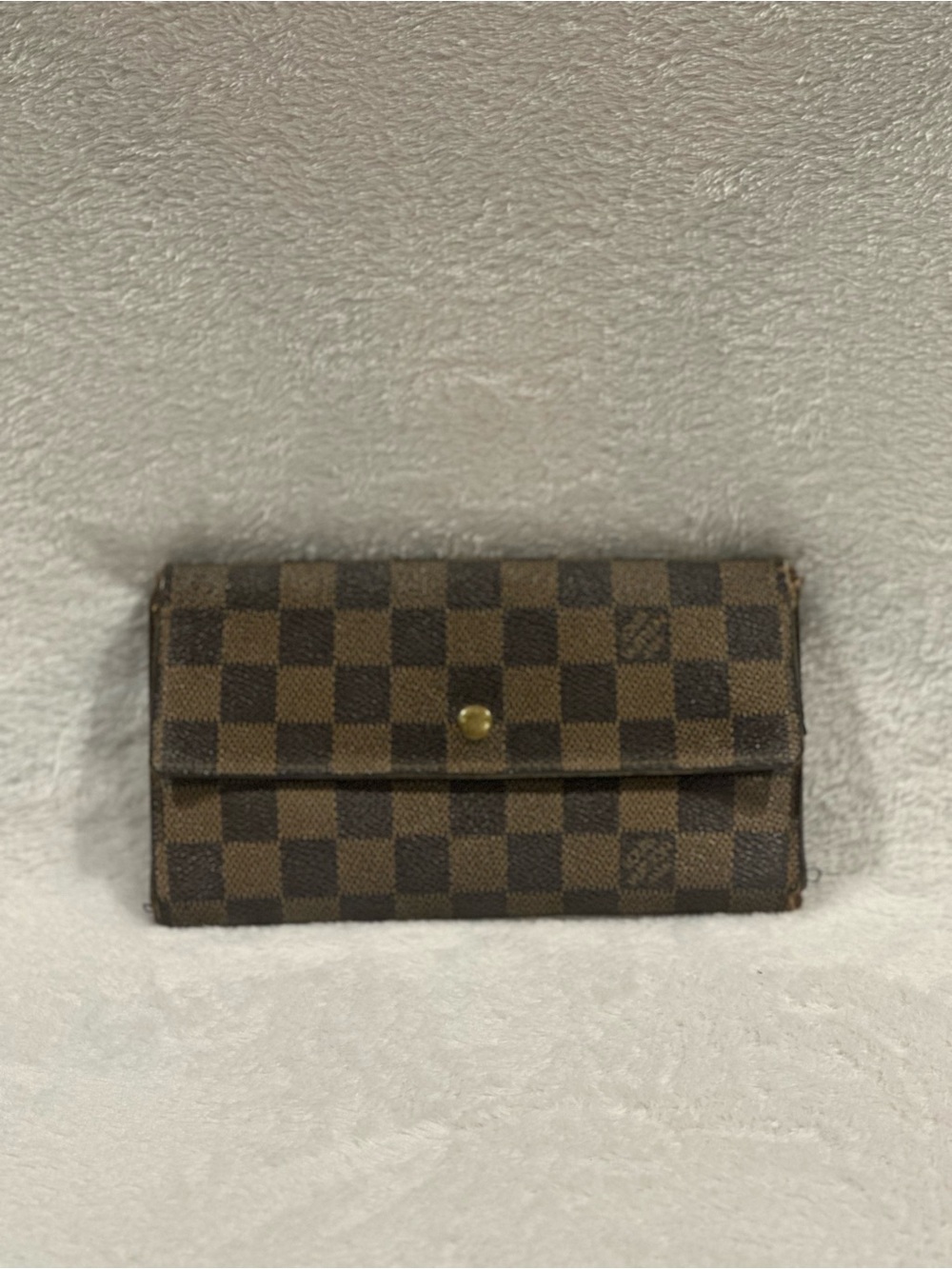 LV Brown Damier Ebene Checkered Continental Wallet *Project Piece*